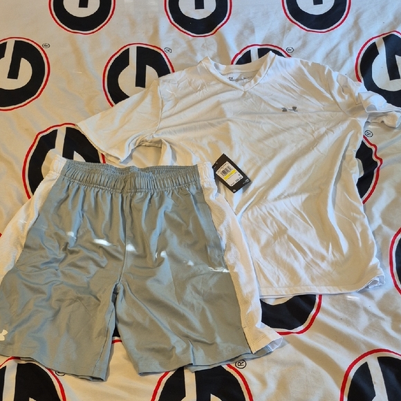 Under Armour Other - Under Armour Men's Athletic Shorts in Light Blue and White